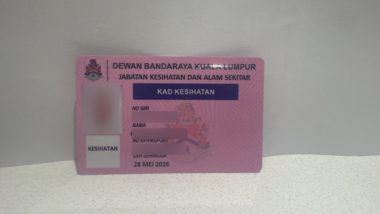 DBKL Kad Kesihatan health card (personal details blurred)