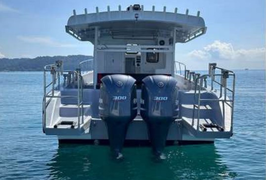 Twin outboard engines on an SS FIBREGLASS build