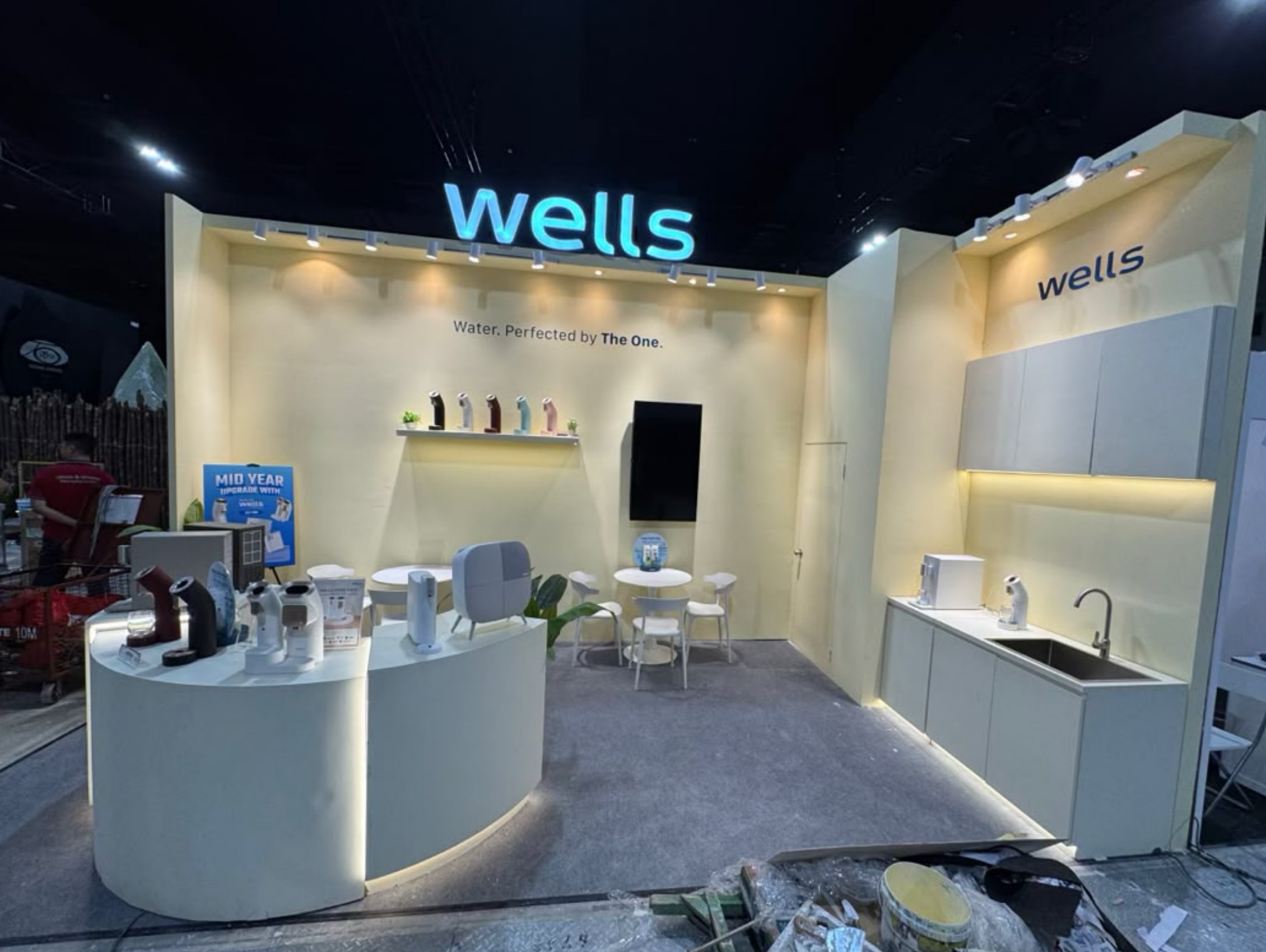 Wells Malaysia roadshow booth — past event, side view